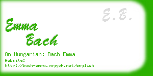 emma bach business card